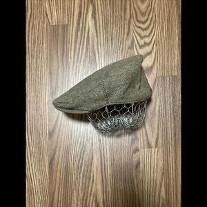 VTG Women’s  Abercrombie  Wool Blend Cabbie Hat Green  Herringbone Flat Cap Y2k
